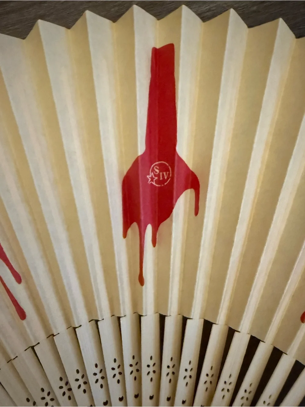 NEW Maker’s Mark Bourbon Whiskey Folding Hand Fan Red Wax Logo Promo